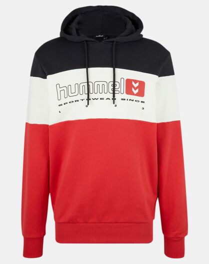 Sweat hoodie Musa en Coton bicolore noir/rouge
